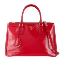 Galleria Double Zip Tote, Leather, Red, 25, S, 2*